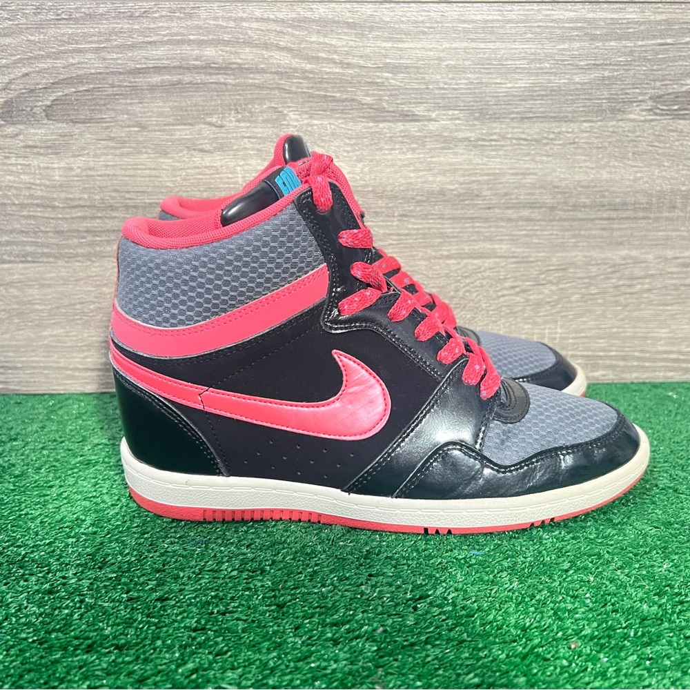 Nike Womens Force Sky High Black Pink Shoes Size 10 RARE